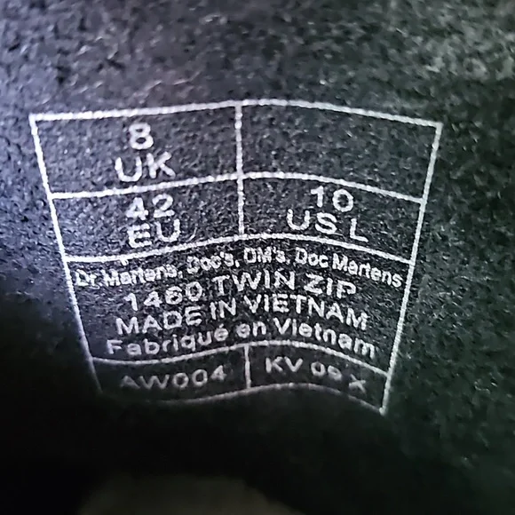 Dr. Martens Air Wair 1460 BLACK WANAMA TWIN ZIP 8 EYE BOOT - Picture 9 of 12